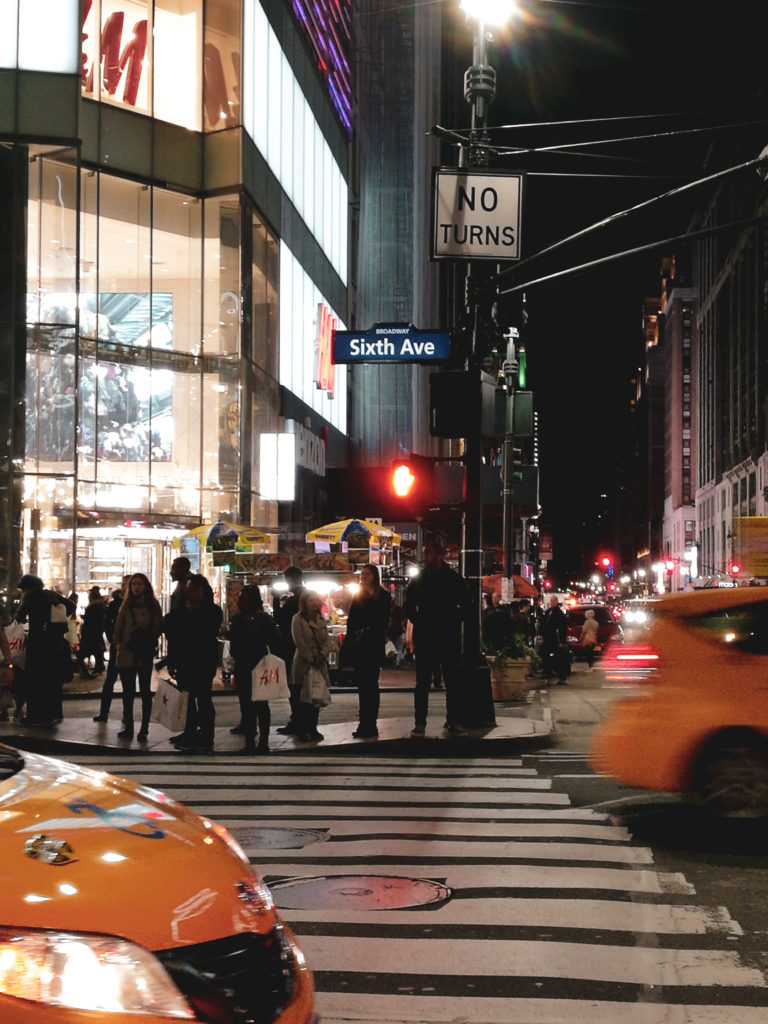 taxis à new york la nuit